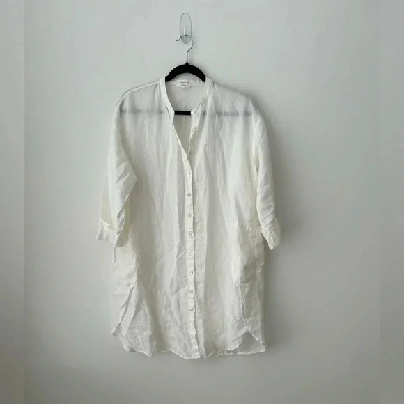 Ludia  k. 100% linen oversized white tunic - Picture 1 of 13